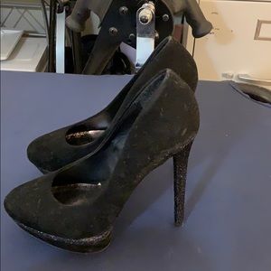Beyonce 05 crystals black velvet sparkle heels